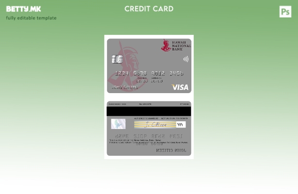 Модерен стил Хаваи, Шаблон за виза на Народната банка на Хаваи